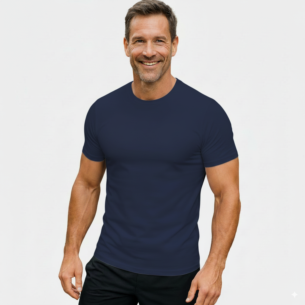 Herren T-Shirt – T-Shape, Rundhals, Baumwolle