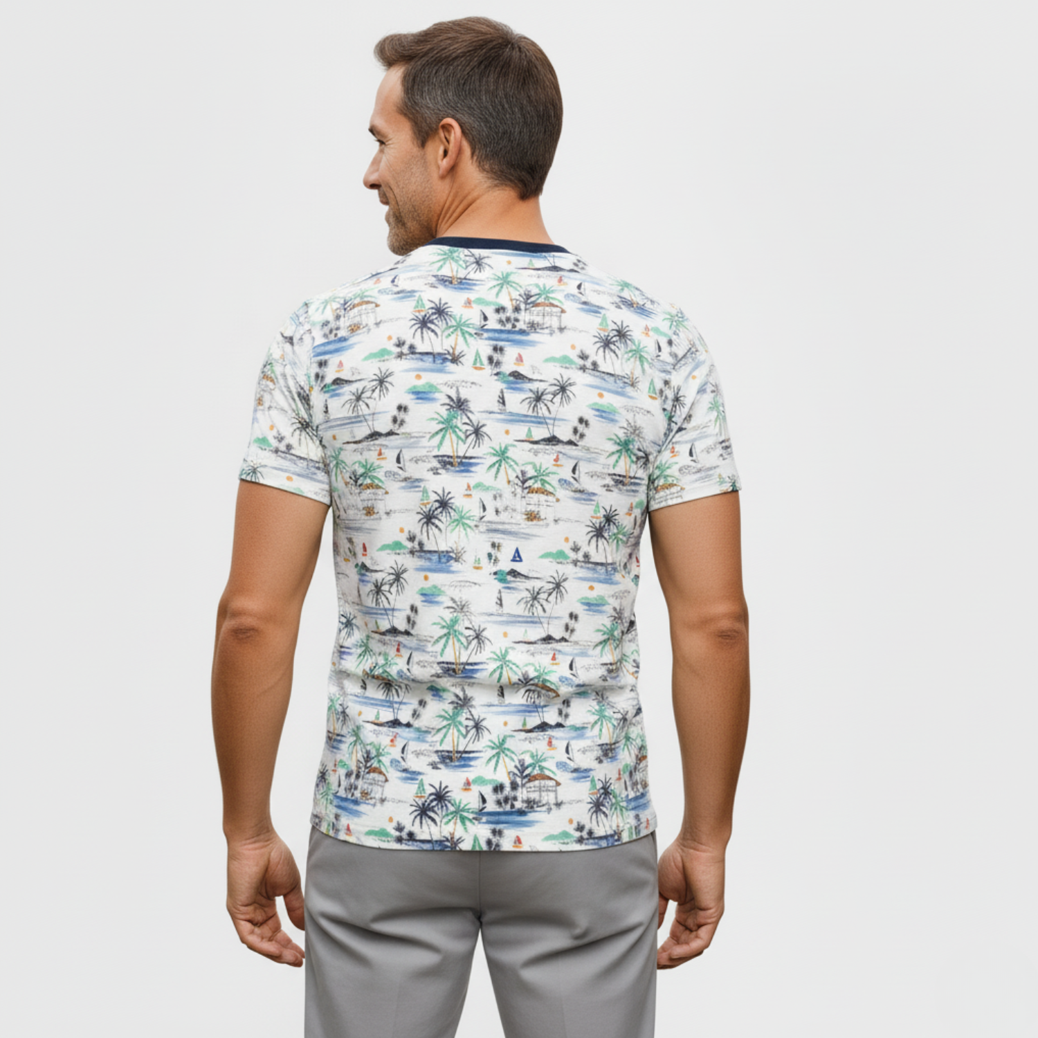 Line One Rundhals T-Shirt mit Print