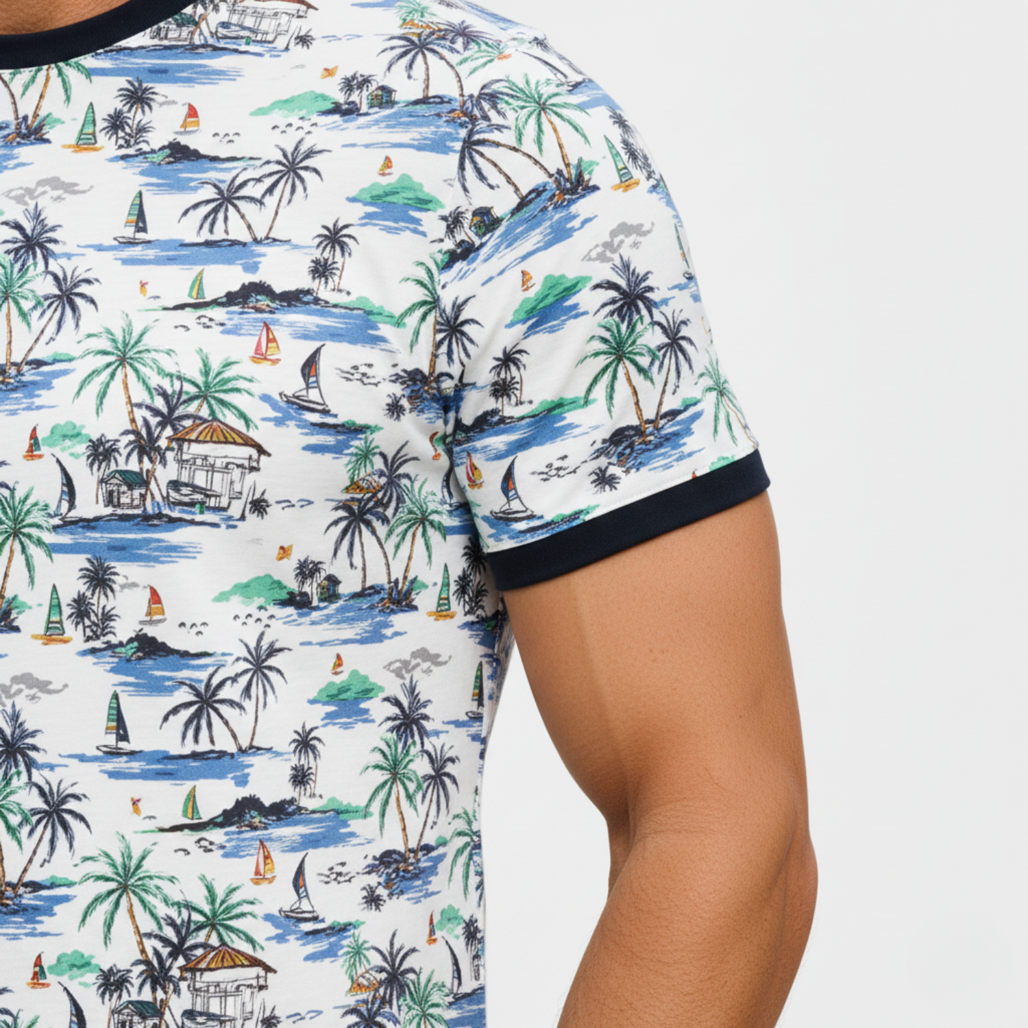 Line One Rundhals T-Shirt mit Print