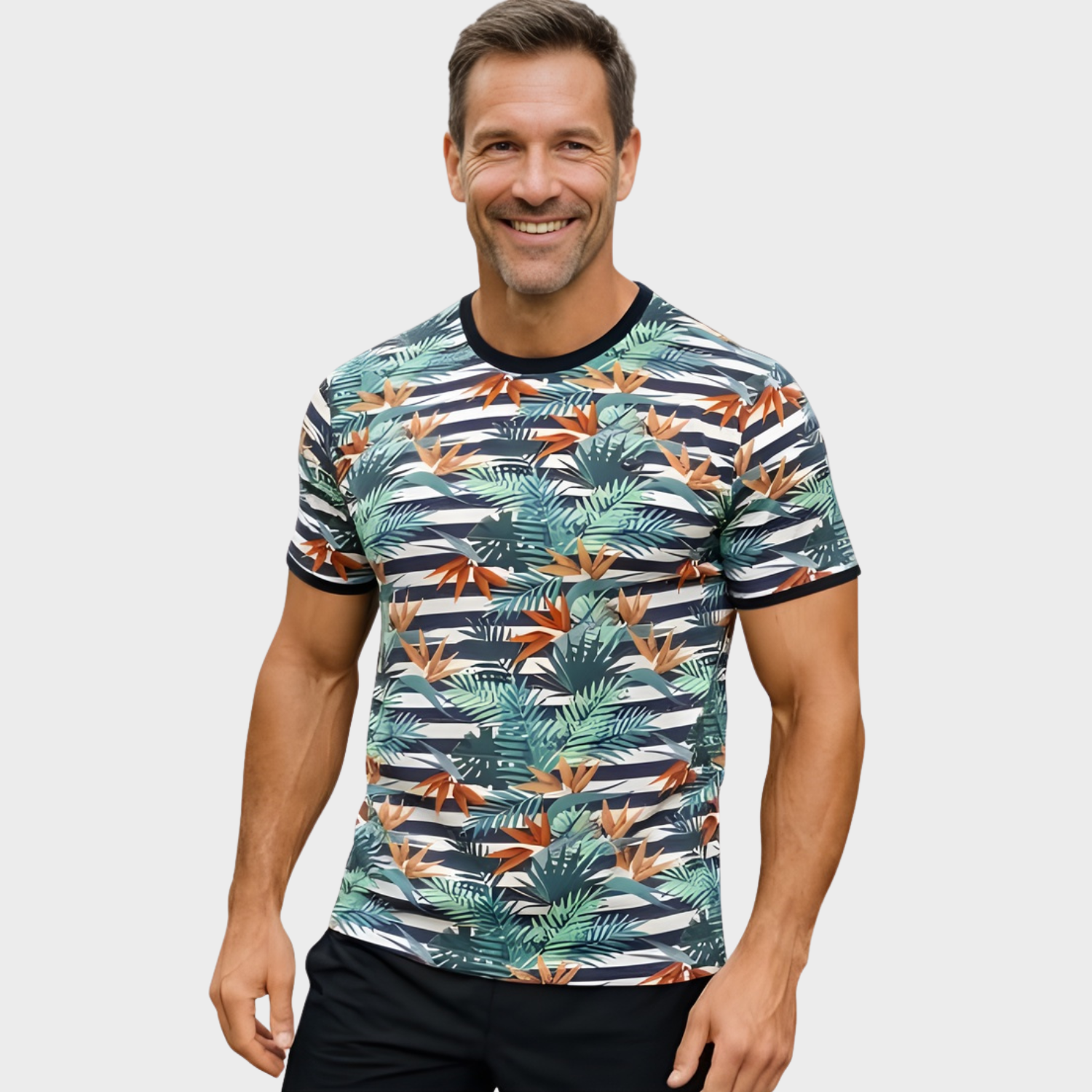 Line One Rundhals T-Shirt mit Print