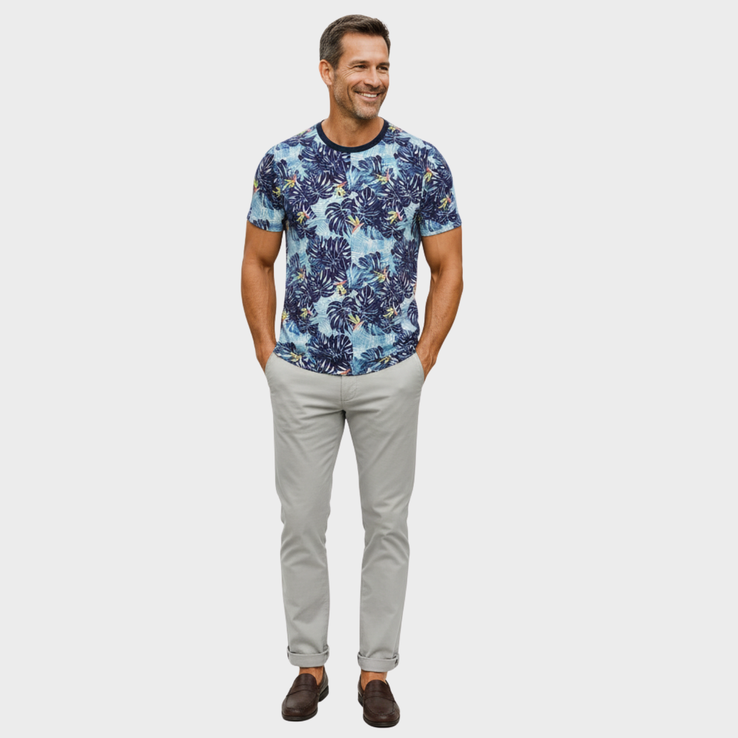 Line One Rundhals T-Shirt mit Print