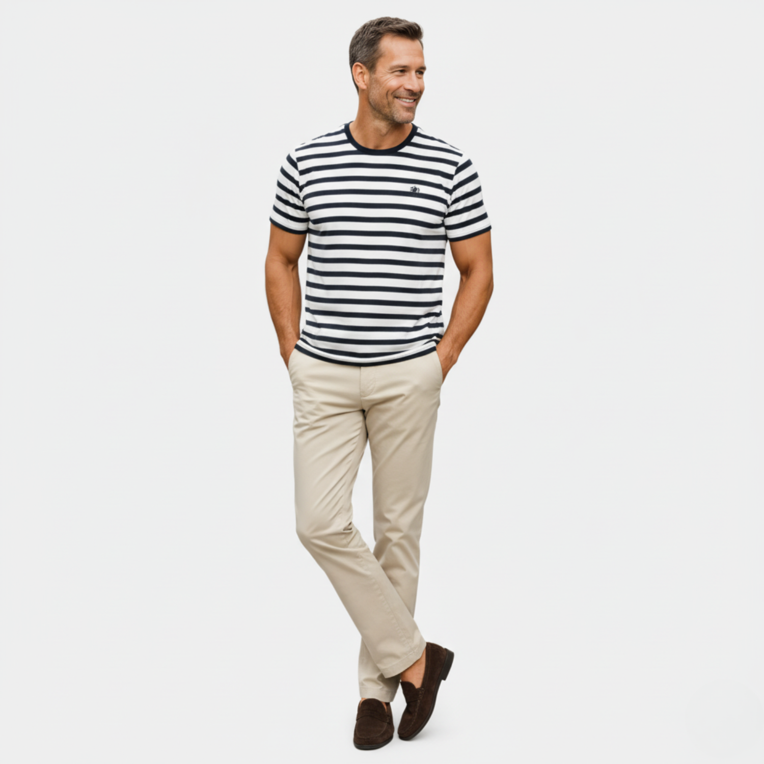 Line One Rundhals T-Shirt mit Print