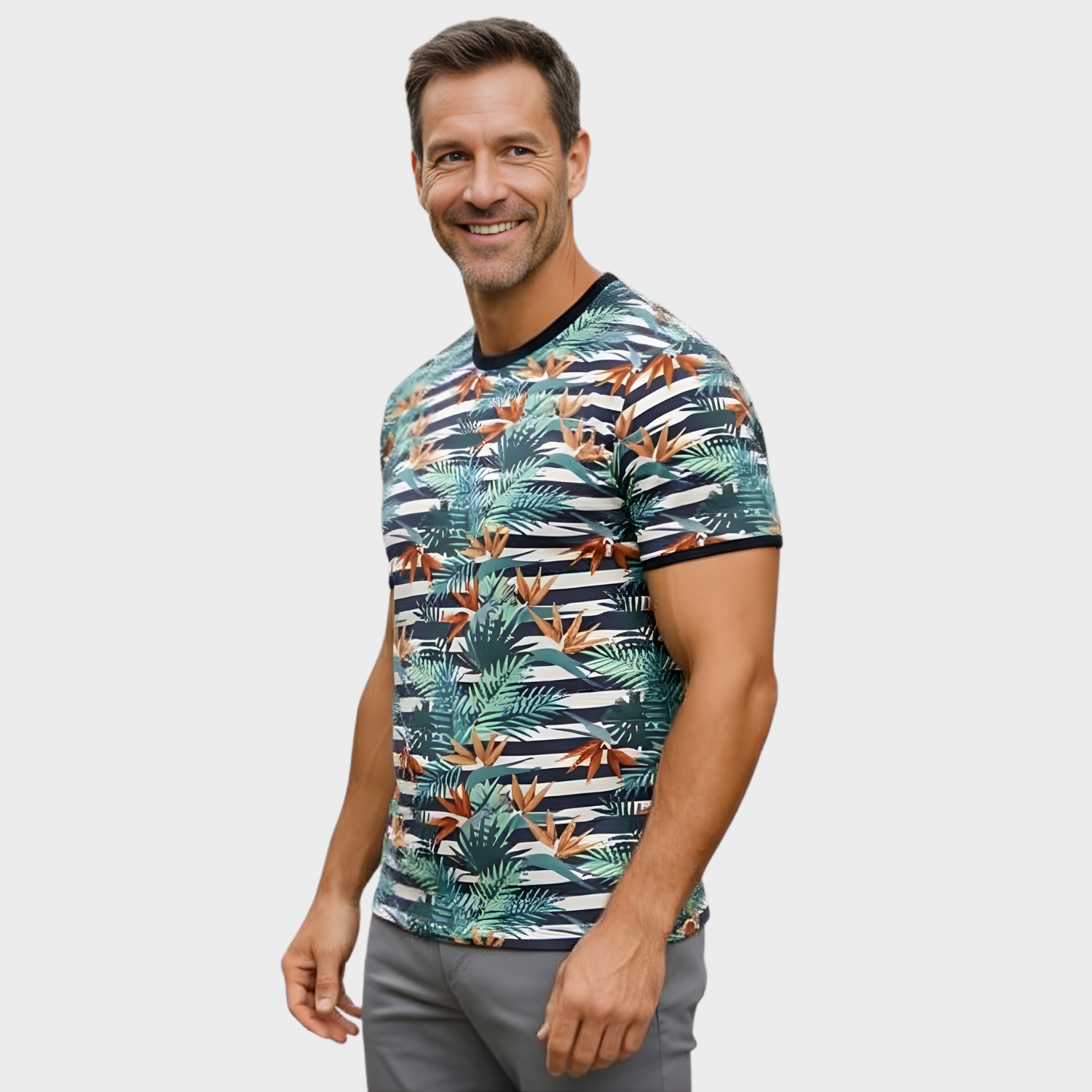 Line One Rundhals T-Shirt mit Print