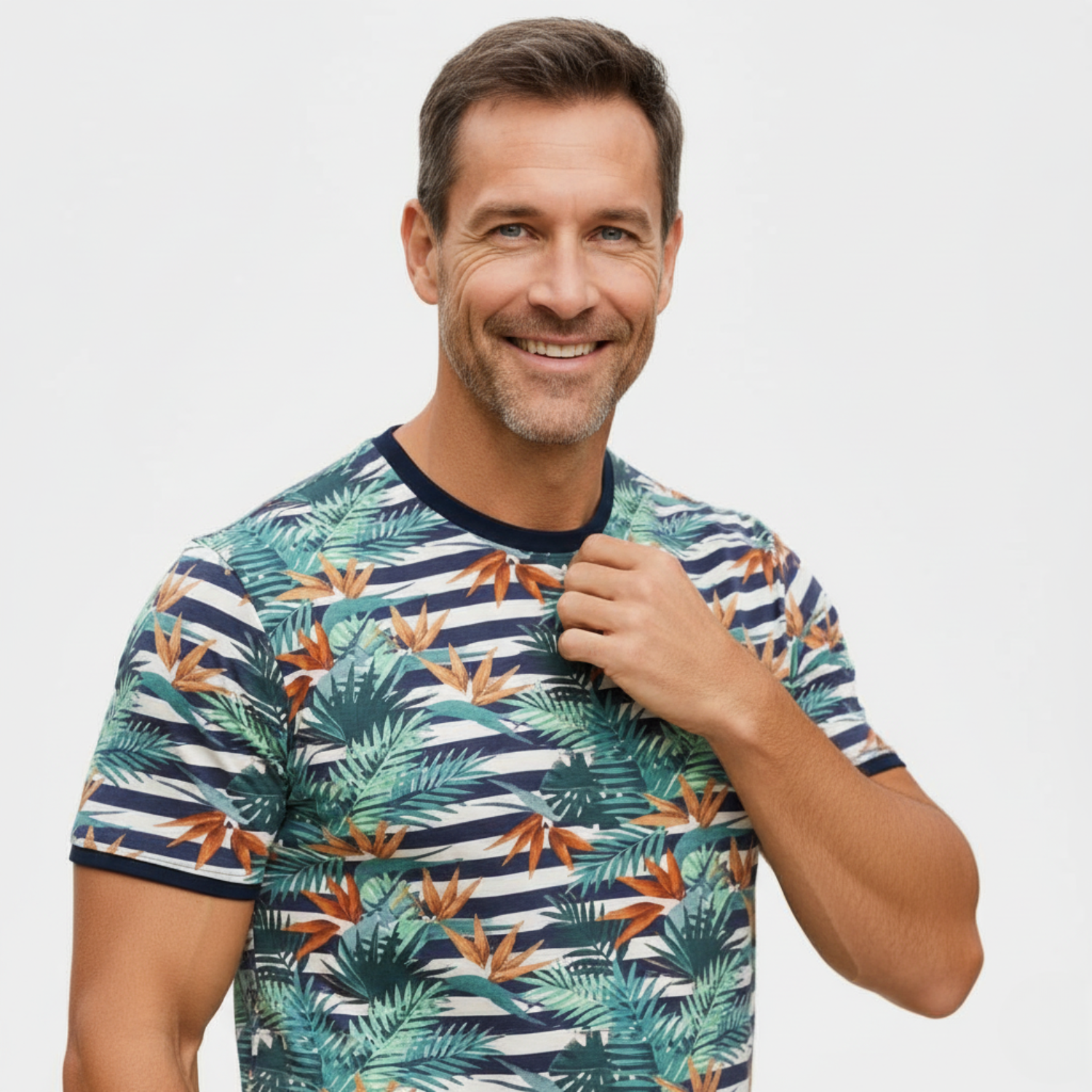 Line One Rundhals T-Shirt mit Print