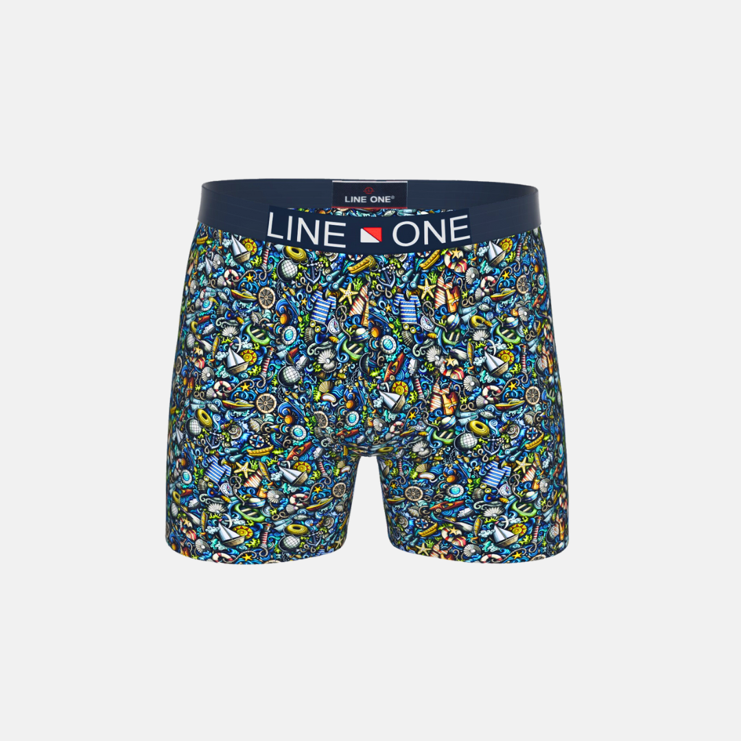 Line One Herren Boxershorts "Nautic Doodle"