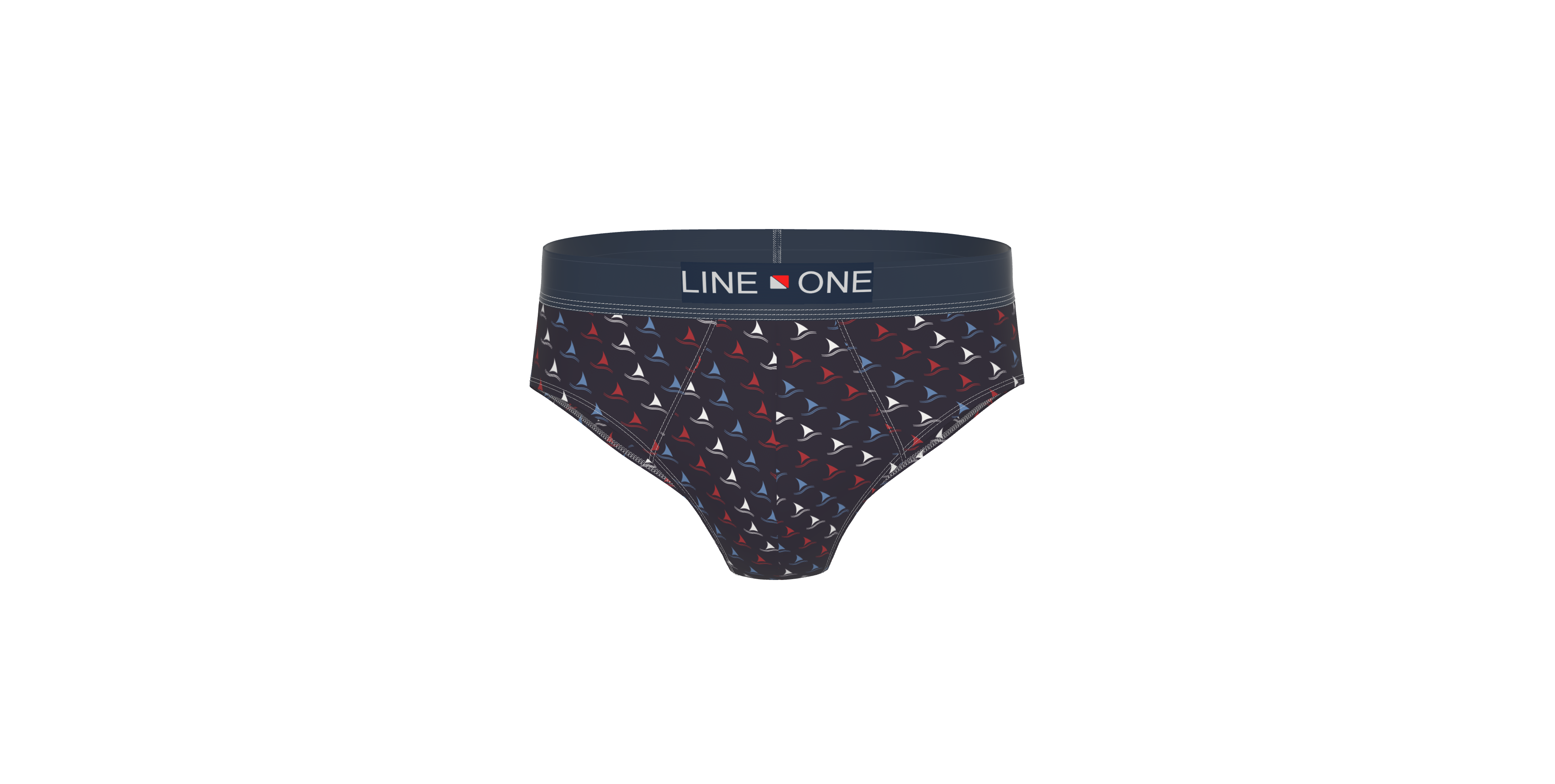 Line One Herren Slip "Navy Sail" bedruckt