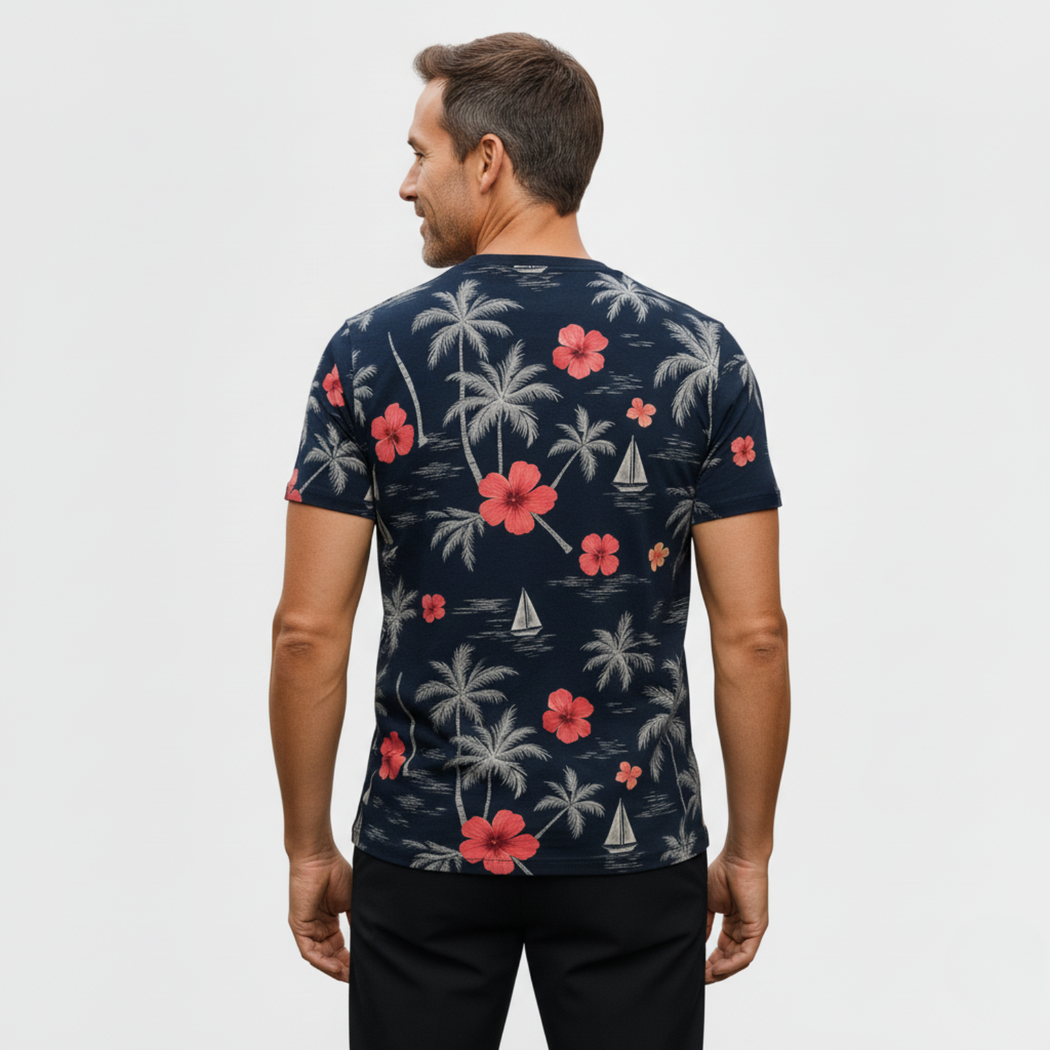 Line One Rundhals T-Shirt mit Print