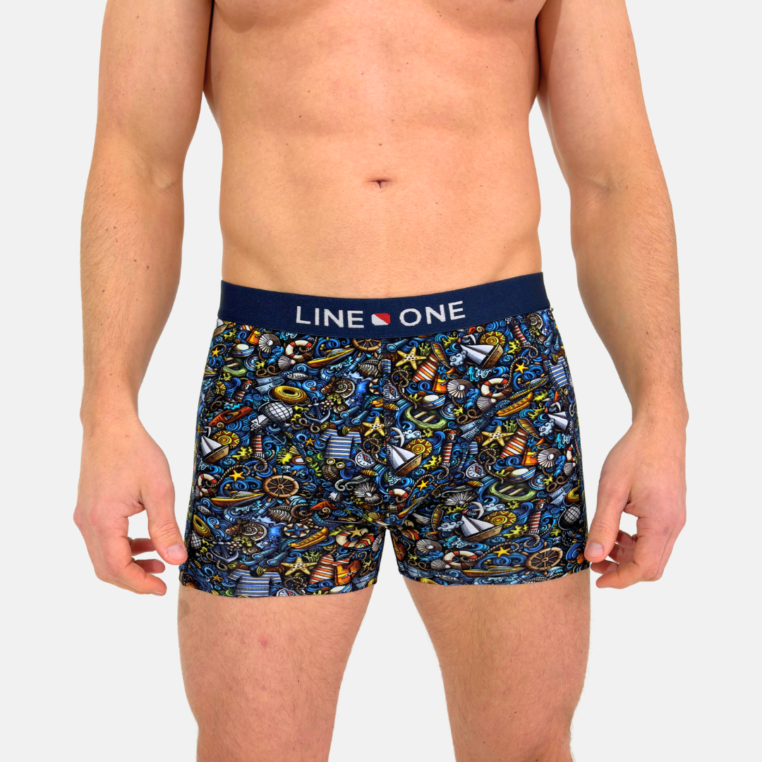 Line One Herren Boxershorts "Nautic Doodle"