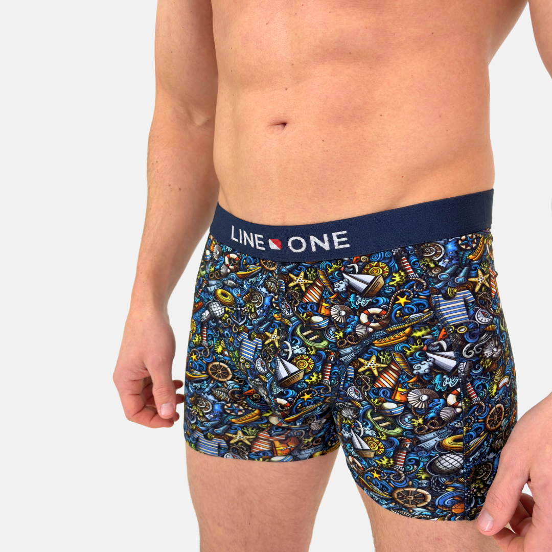 Line One Herren Boxershorts "Nautic Doodle"
