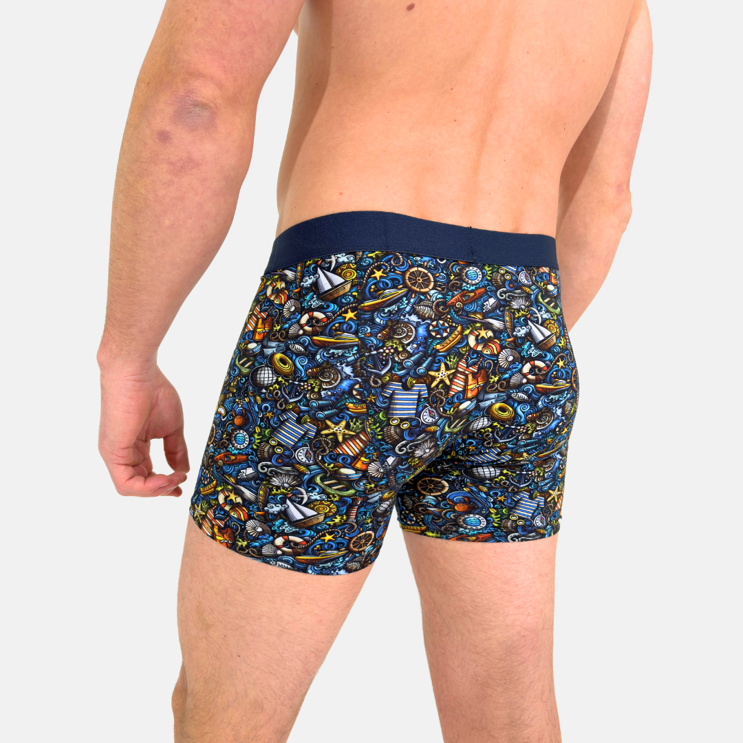 Line One Herren Boxershorts "Nautic Doodle"